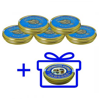 Осетровая икра "Malossol" 5 x 100г + 100г паюсной икры в подарок