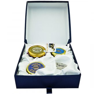 Caviar Gift Set:  3 Different Types of Sturgeon Caviar + Caviar Key